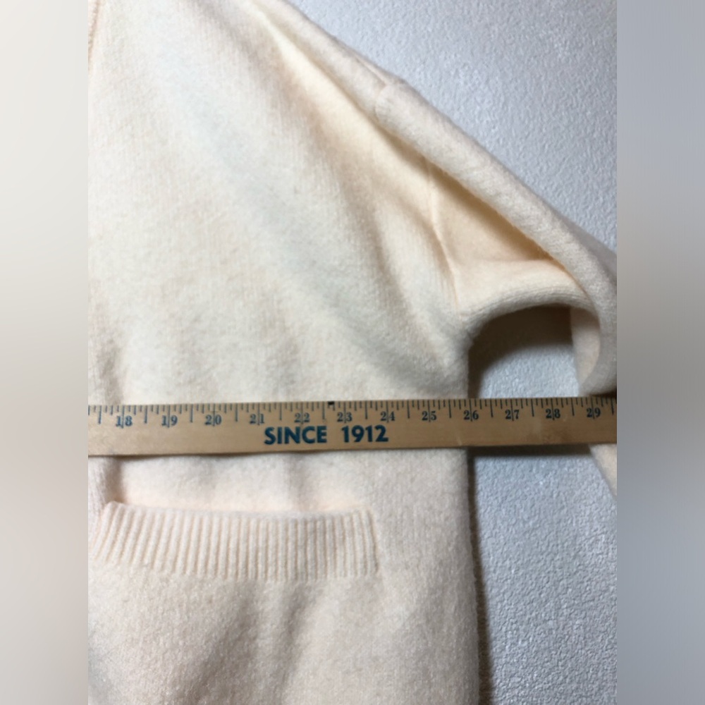 VITA GRECE Cream Pearl-Button Rib Trim Cardigan - Picture 10 of 11